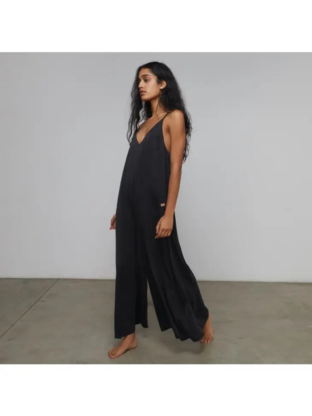 lunya Black Wide-Leg Tank Jumpsuit